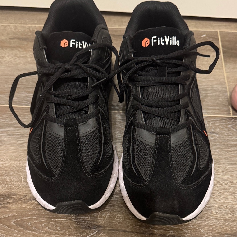 FitVille Men's Black Athletic Shoes